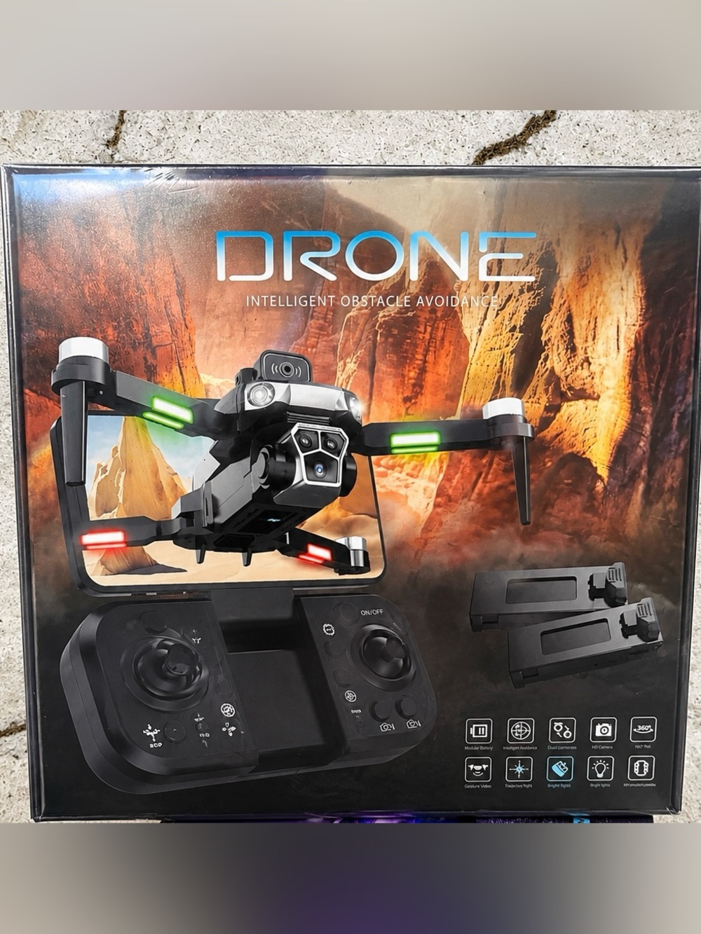 Drone with Intelligent Obstacle Avoidance - Black - BRAND NEW